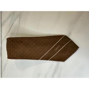 Vintage Lanvin golden brown geometric silk necktie